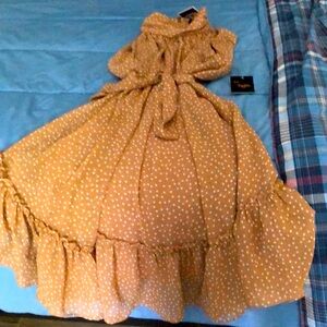 NWT,Just Taylor. beautiful sleevesless poka dot dress,NEW. Fully lined,Polyester